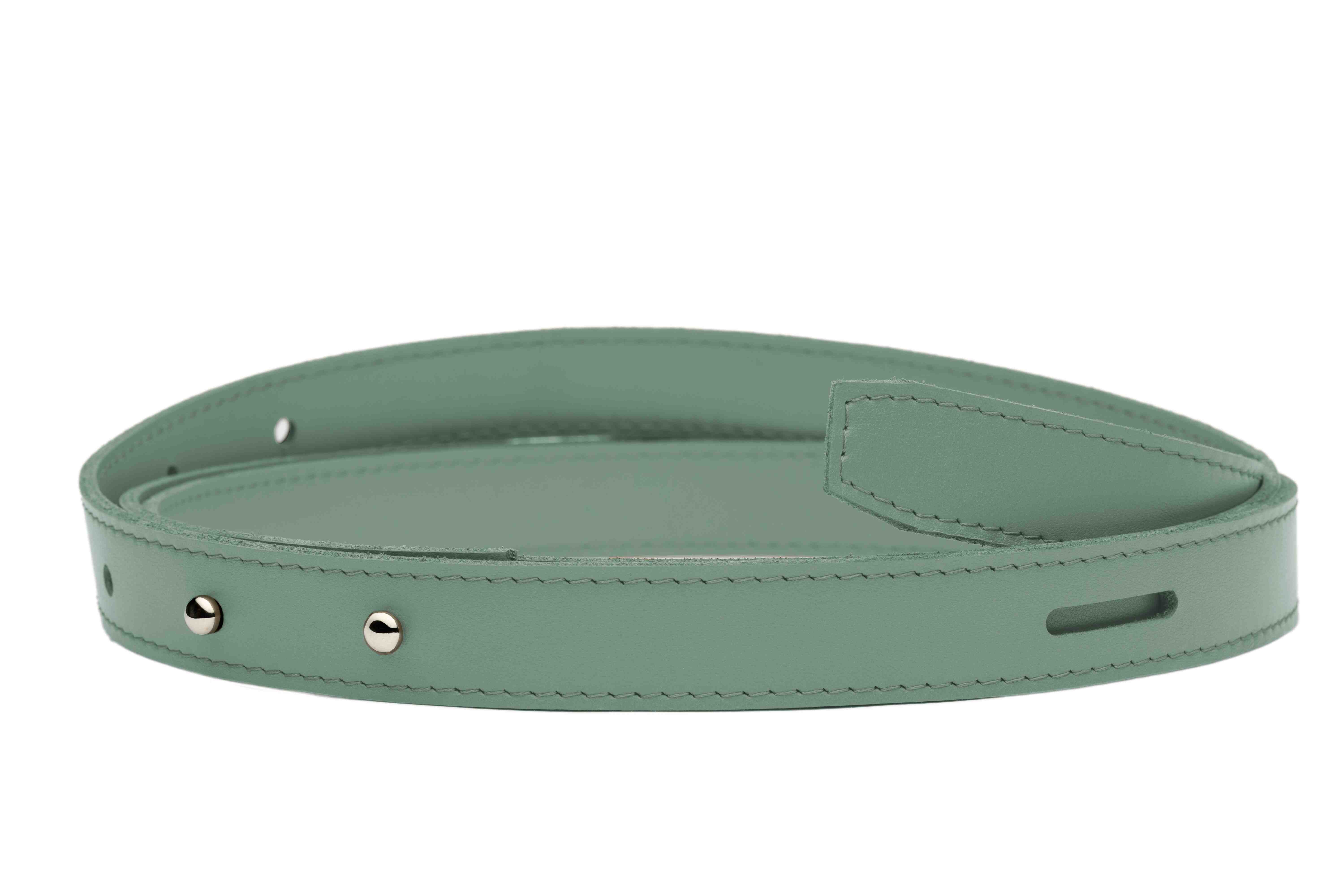 Mint Real Italian Leather Buckless Belt