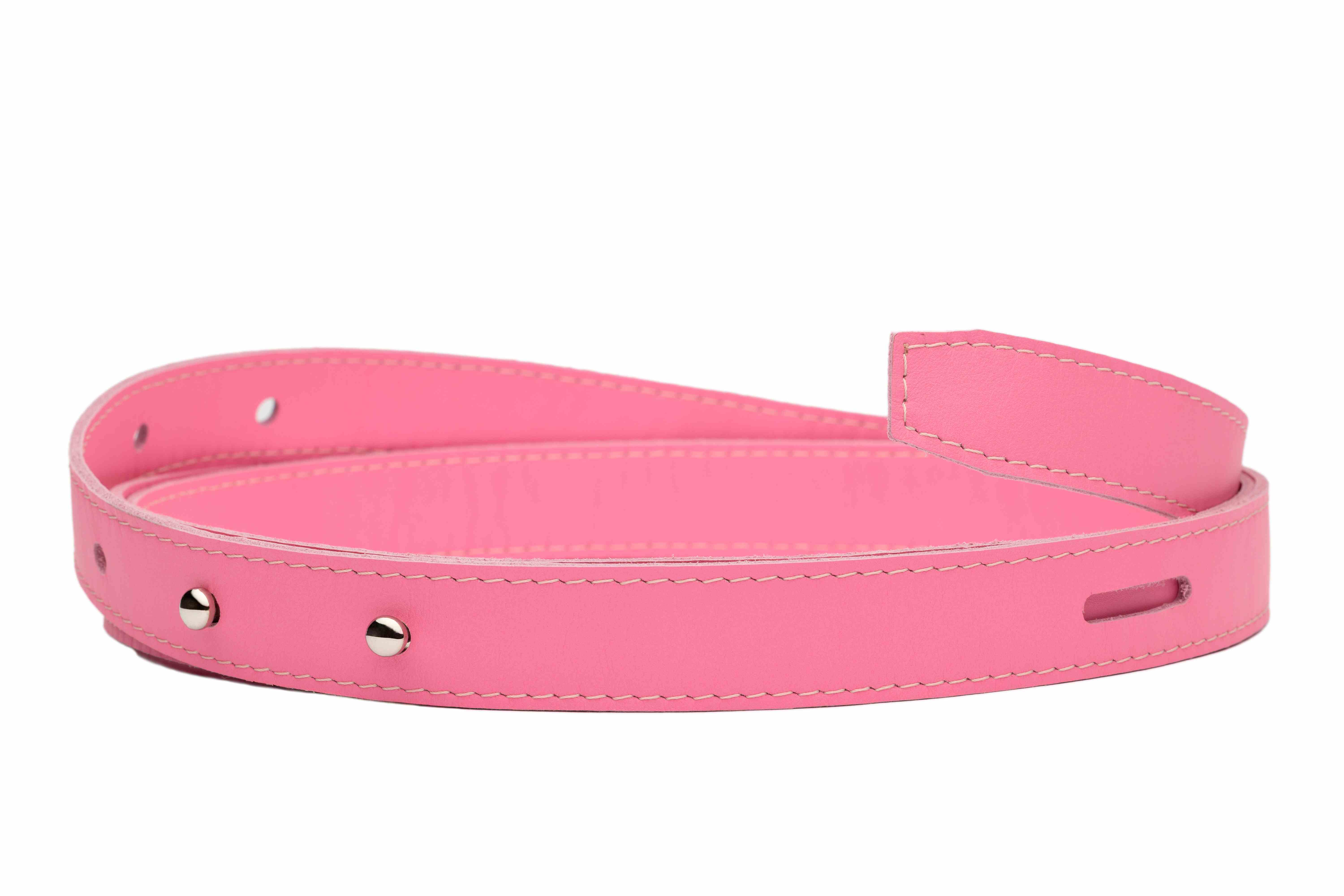 Light Pink Real Italian Leather Buckless Belt