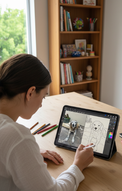 Hand-illustrated line art